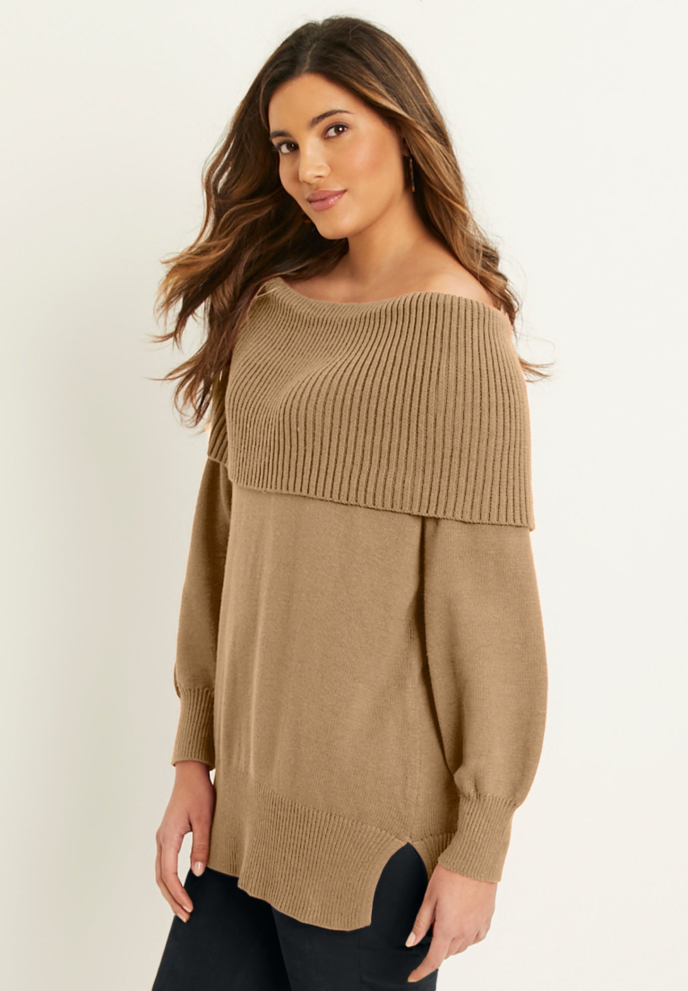 Touch of Cashmere Off-The-Shoulder Sweater image number 2