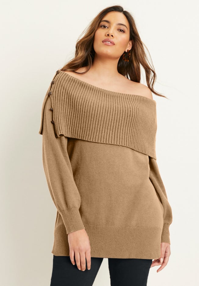 Touch of Cashmere Off-The-Shoulder Sweater image number 4