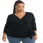 Wrap-Front Cardigan image number null