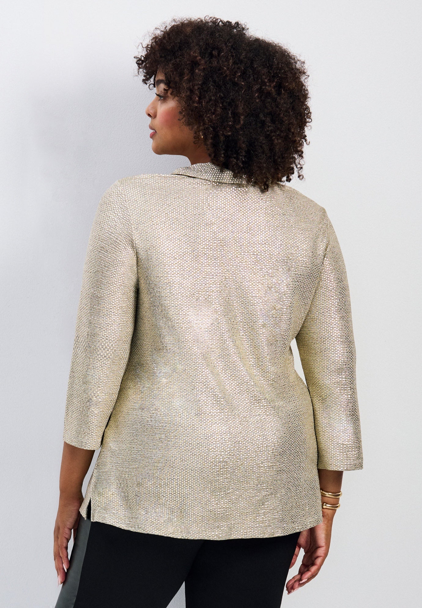 Felicia Metallic Knit Top image number 1