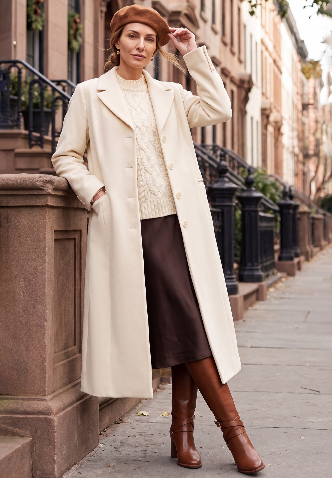Full Length Wool Blend Coat image number 0