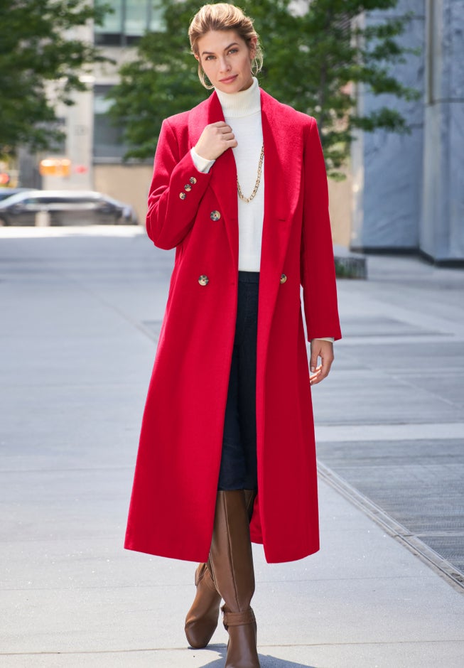 Long Shawl Collar Wool Coat image number null