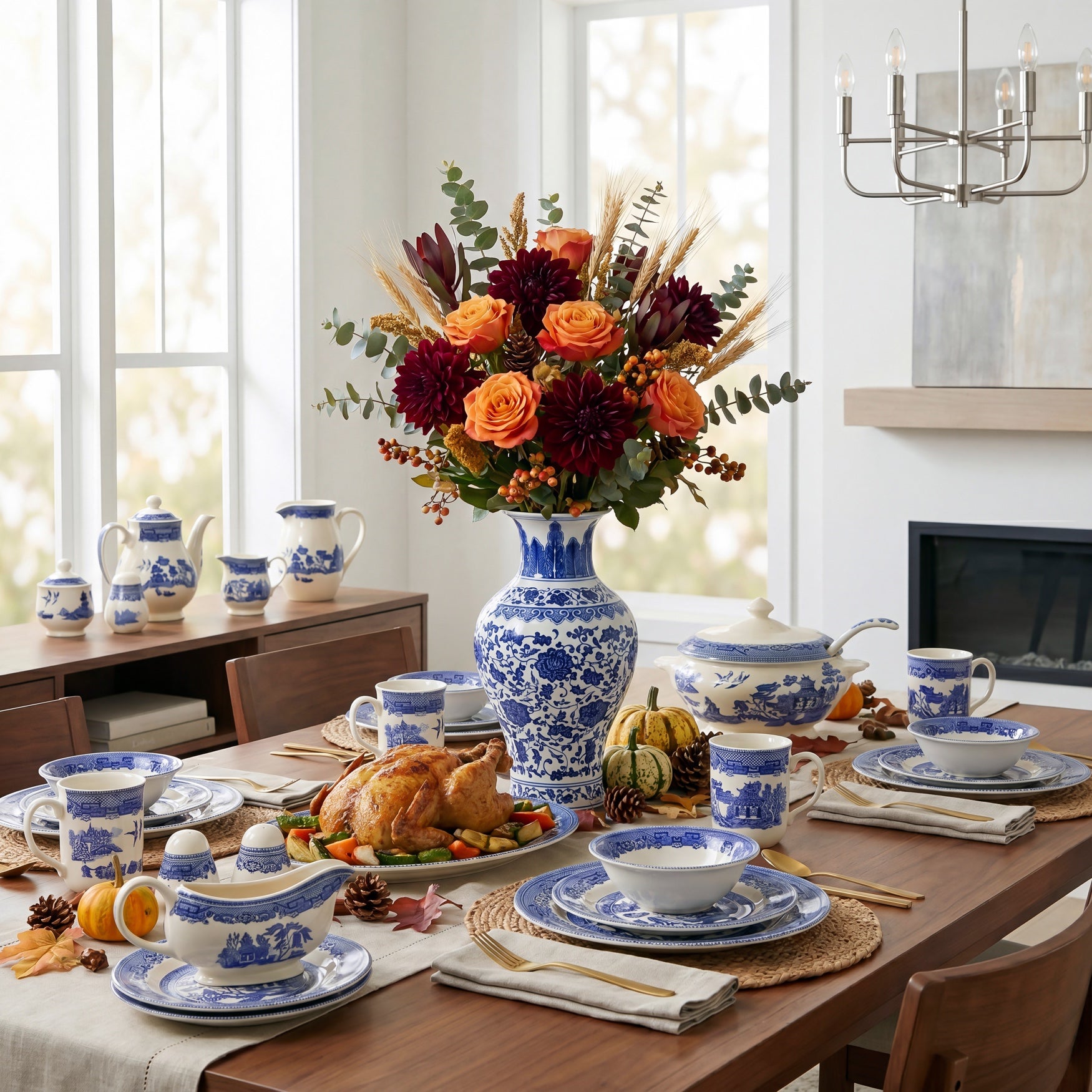 Blue Willow 3-Pc. Salt & Pepper Shaker with Gravy Server image number 6