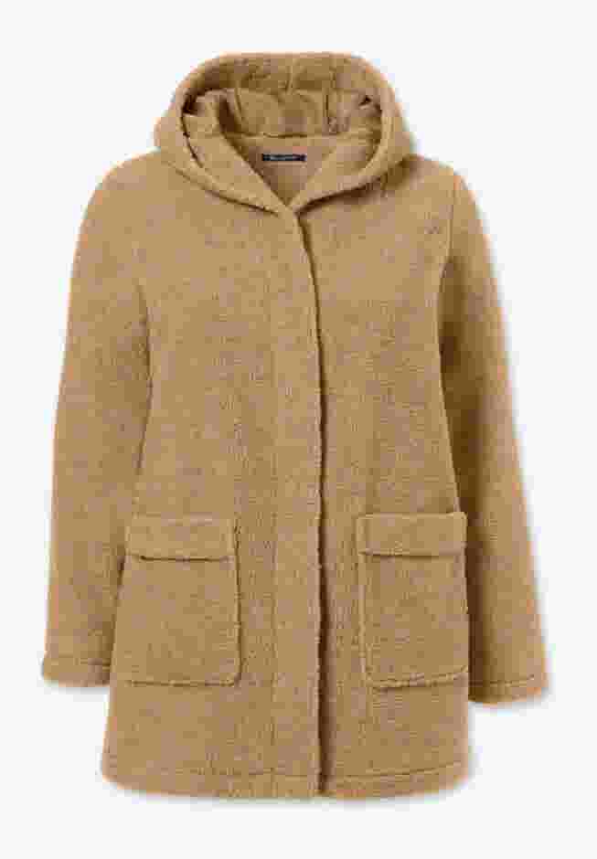Hooded Teddy Fleece Coat. image number 3
