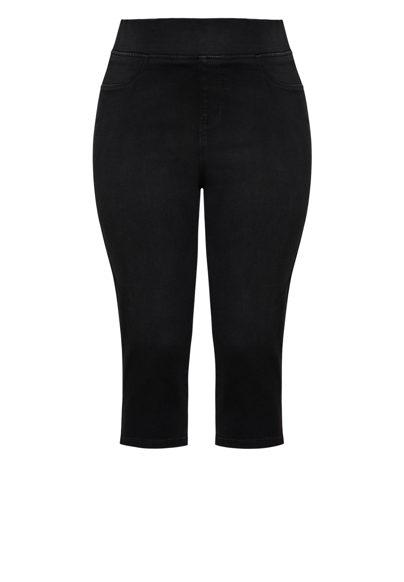 Pull On Cropped Denim Capri image number 2