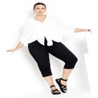 Pull On Cropped Denim Capri image number 5