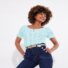 Eyelet Peasant Blouse image number 1