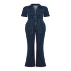 Stretch Denim Jumpsuit image number null
