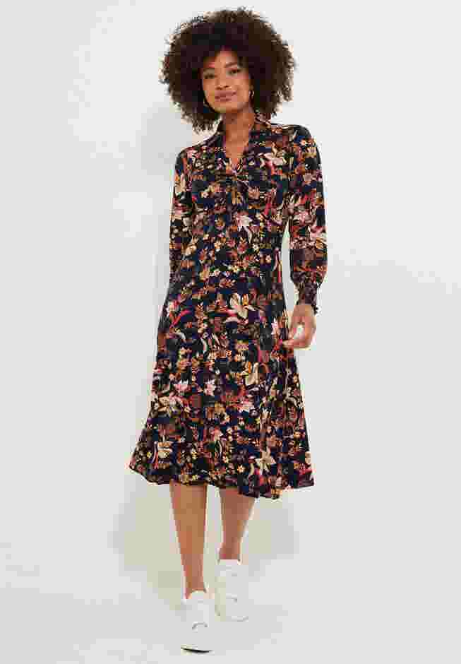 Stretch Knit Knot Front Midi Dress image number 0