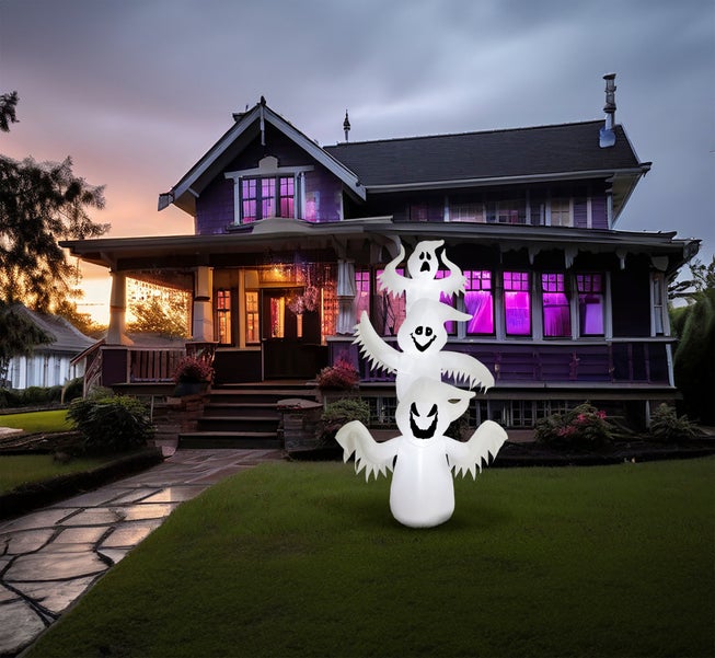 8'H Triple Stacked Inflatable Ghosts image number null