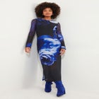 Stretch Mesh Midi Dress image number null