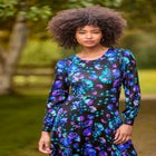 Stretch Knit A-line Midi Dress image number null