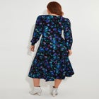 Stretch Knit A-line Midi Dress image number null