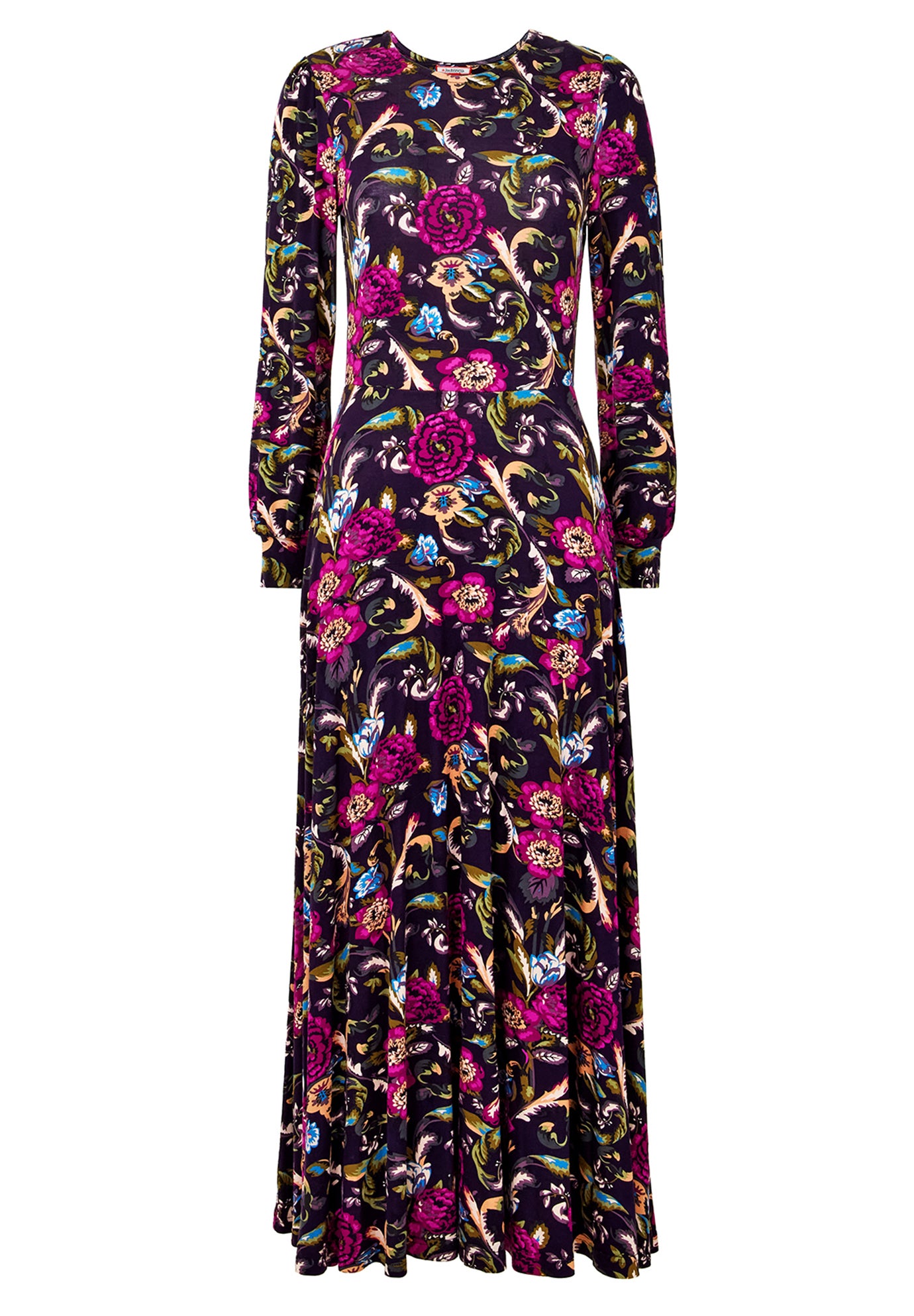 Stretch Knit A-line Midi Dress image number 1