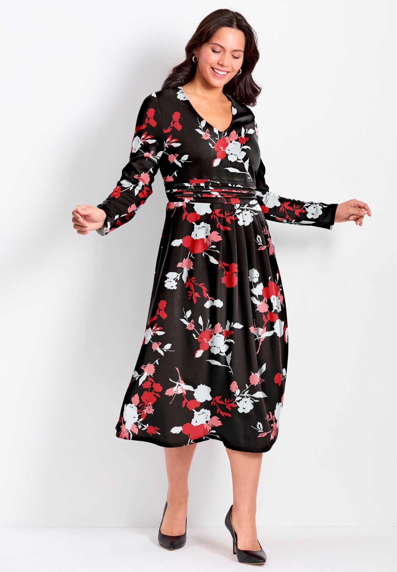 Ponte Fit And Flare Midi Dress image number 0