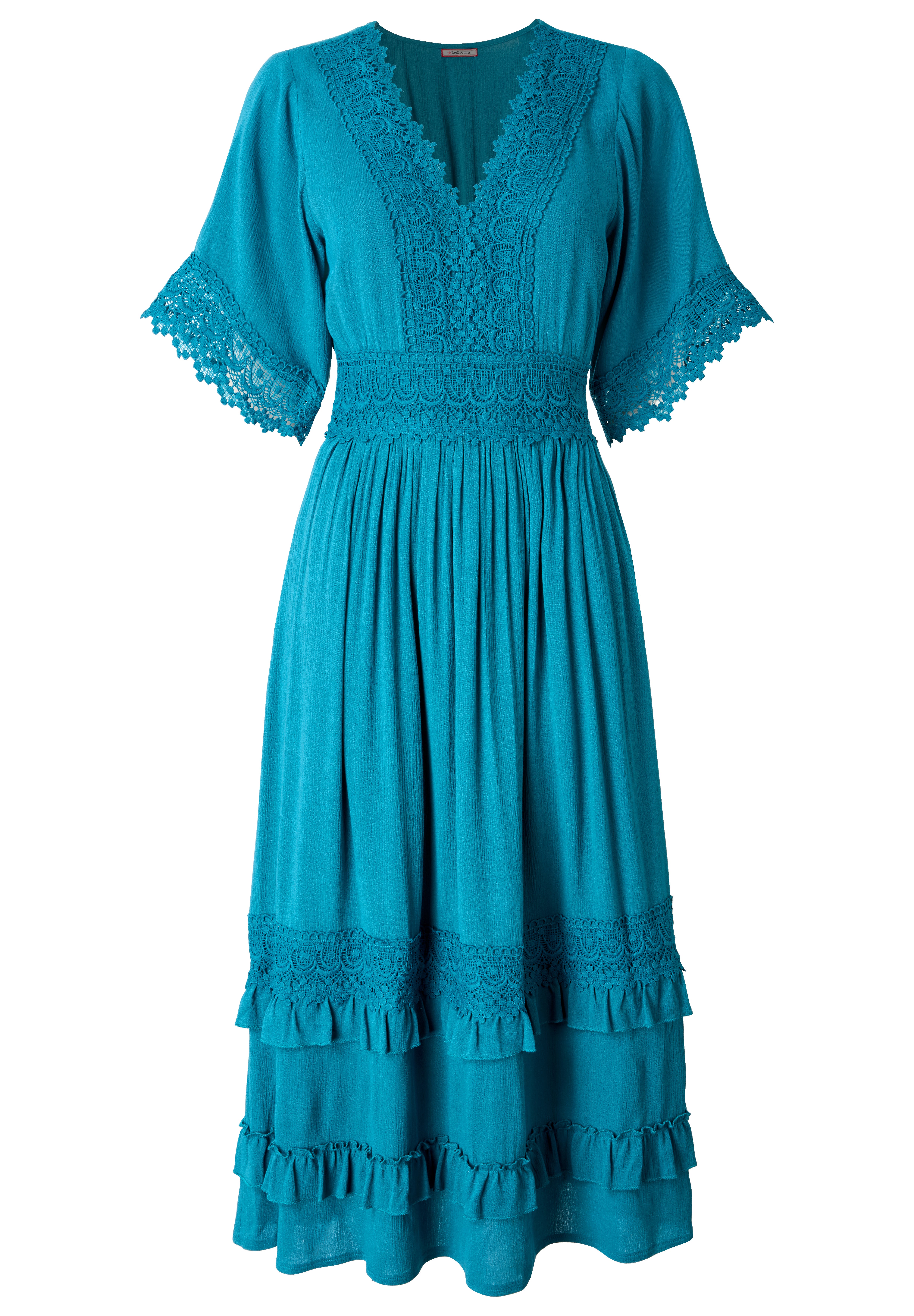 Crochet Trim Boho Midi Dress image number 3