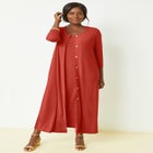 2-Piece Stretch Knit Duster Set image number 0