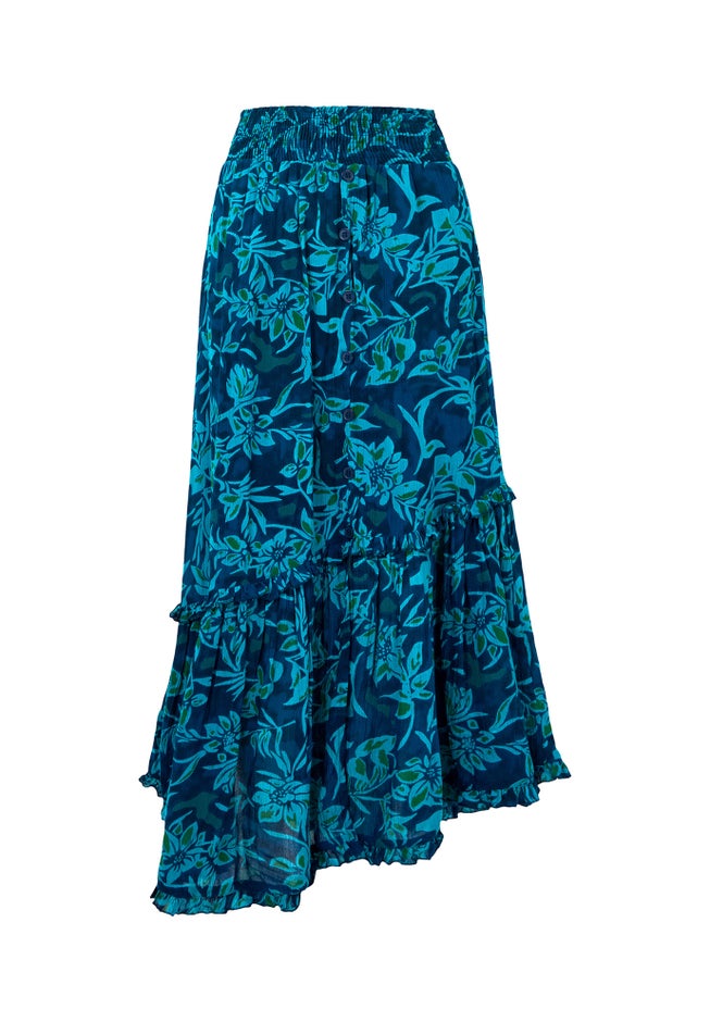 Crinkle Ruffle Maxi Skirt image number 5