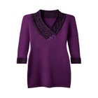 Cable V-Neck Sweater Dress image number null