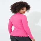 Stretch Cotton Lettuce Trim Top image number null