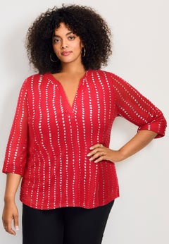 Split-Neck Foil Top