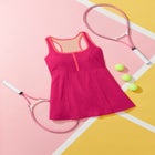 Zip-Front Contrast Trim Swimdress image number null