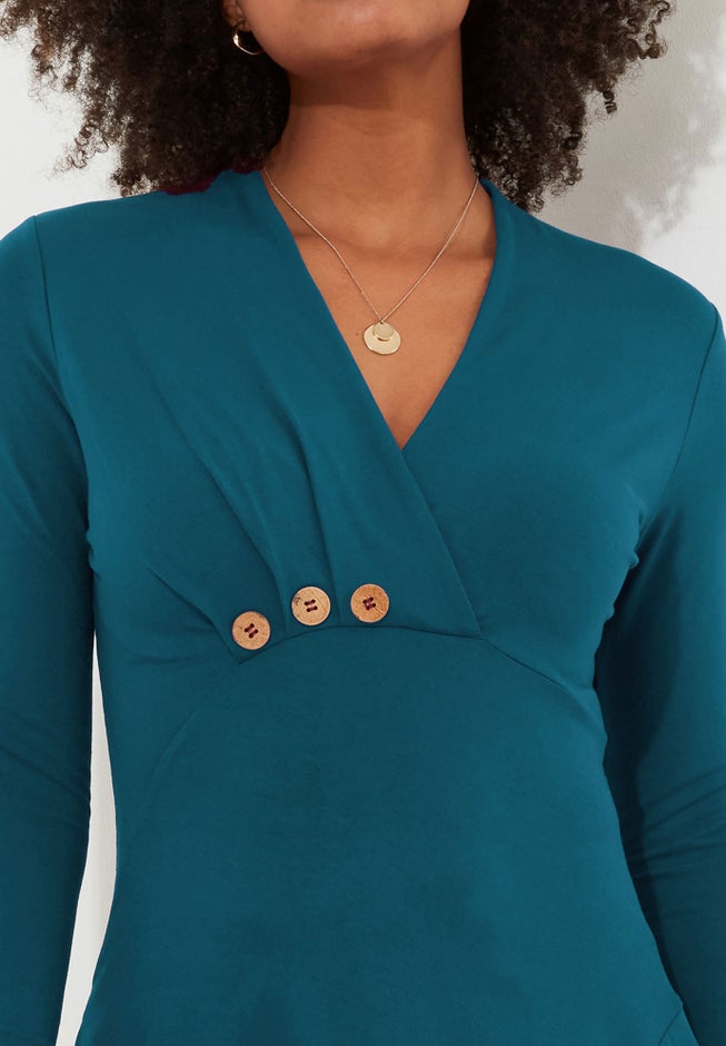 Stretch Knit Asymmetrical Tunic image number 1