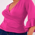 Stretch Knit Bell Sleeve Top image number null