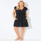 Pack & Go Wrinkle-Resistant V-Neck Short Sleeve Cover Up Dress image number null