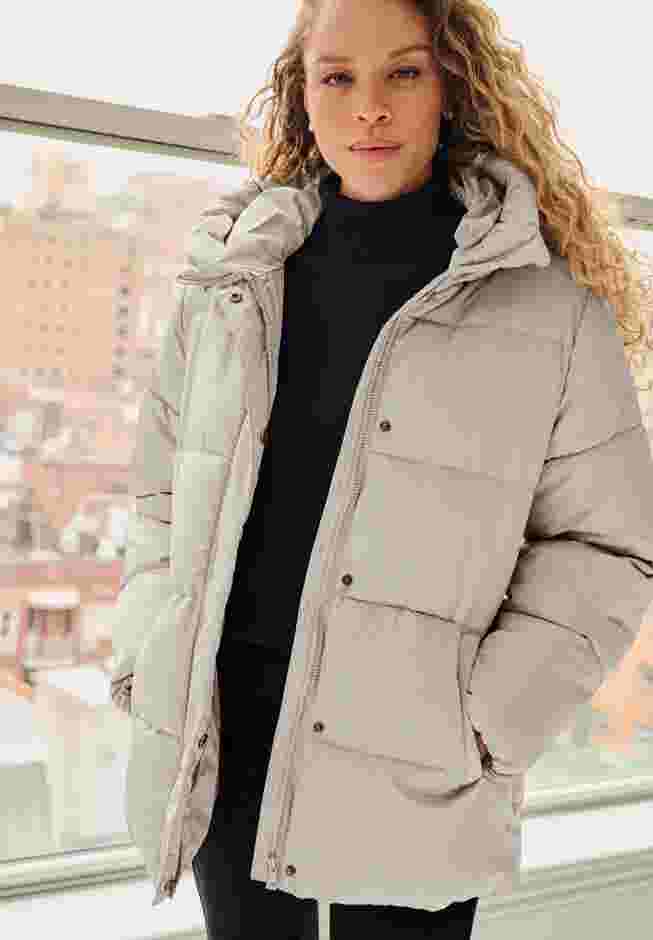 Hooded Drawstring Puffer image number 0