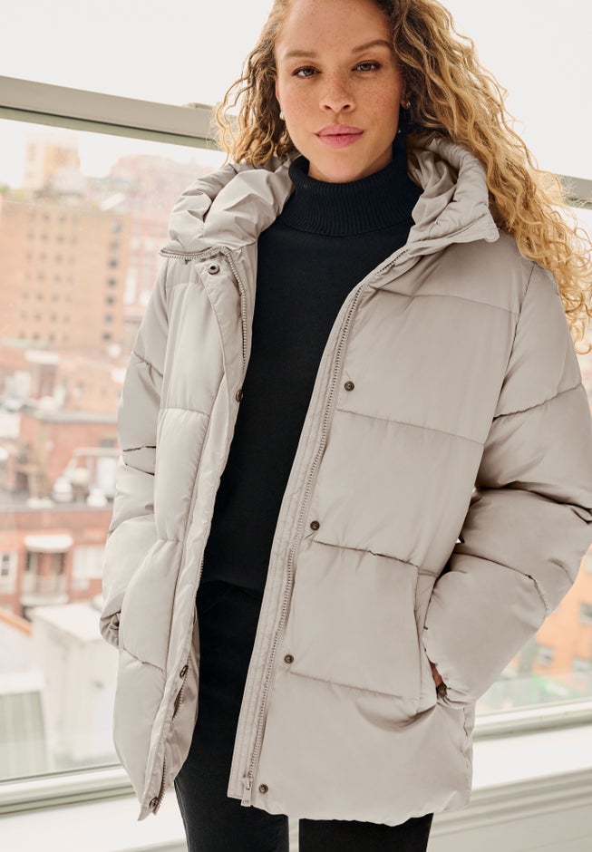 Hooded Drawstring Puffer image number 0