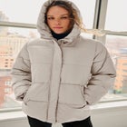 Hooded Drawstring Puffer image number null
