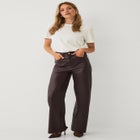 5 Pocket Faux Leather Wide Leg Pants image number 1