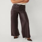 5 Pocket Faux Leather Wide Leg Pants image number 0