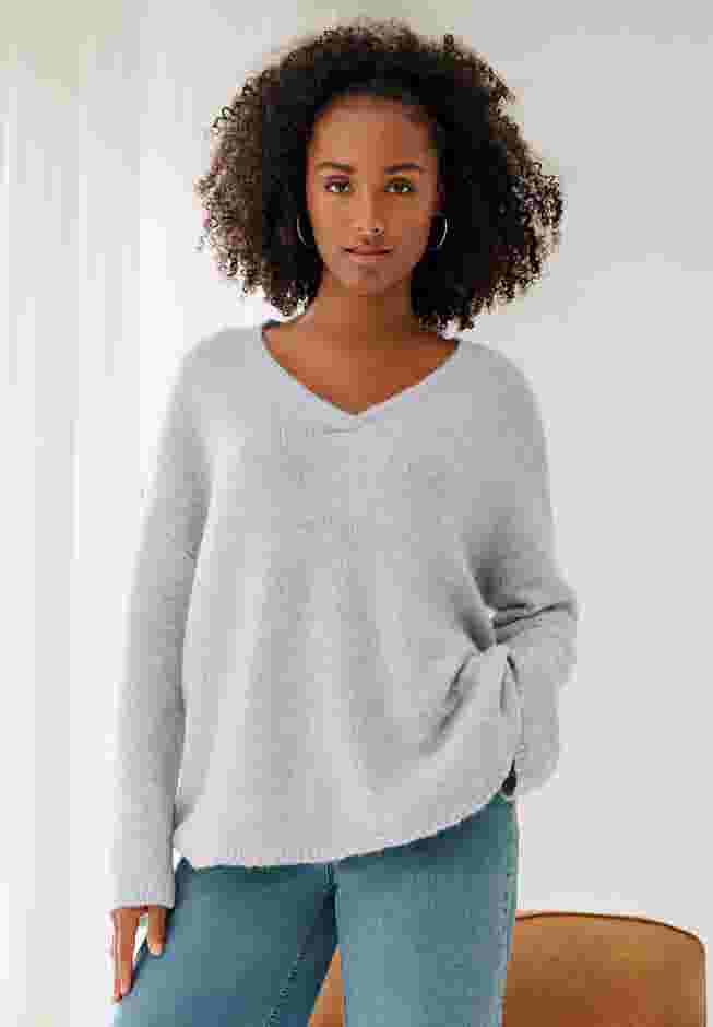 Boxy Crossover V-Neck Pullover image number 0