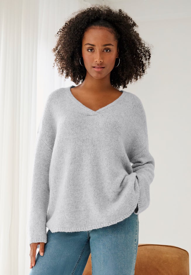 Boxy Crossover V-Neck Pullover image number 0