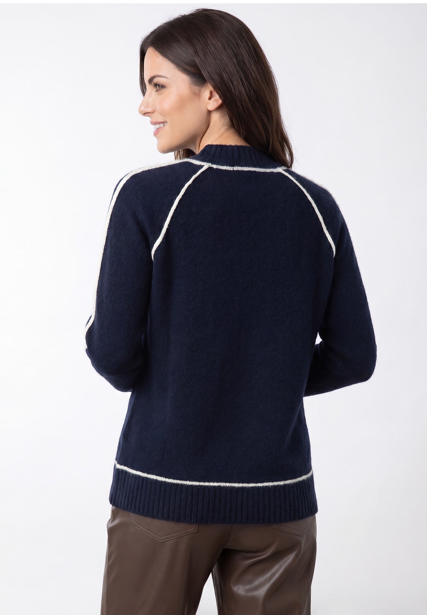 Tipped Mock Neck Pullover image number 1