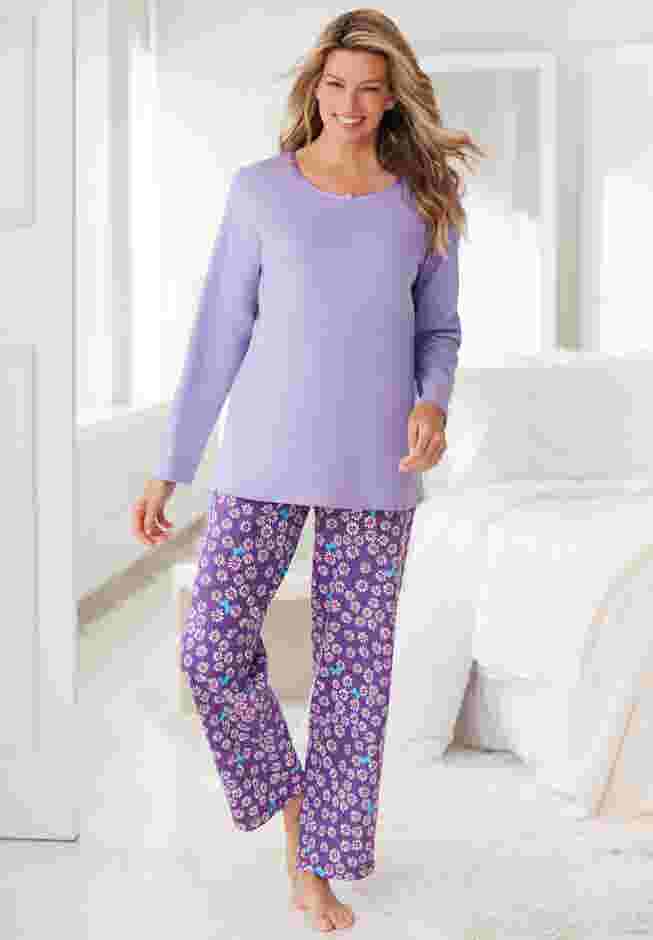 Satin Trim Sleep Tee image number 4