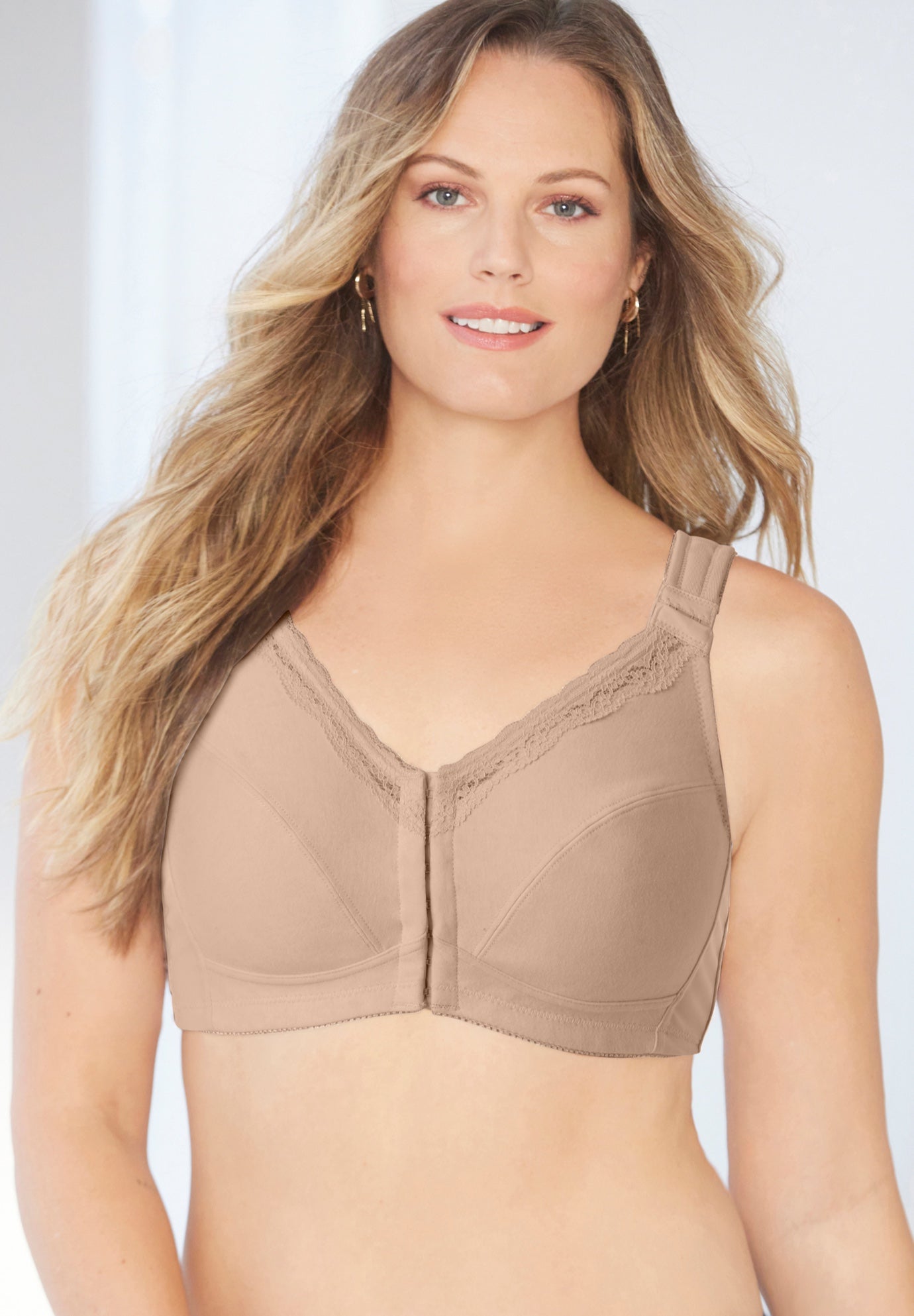 Front-Close Cotton Wireless Posture Bra image number 0