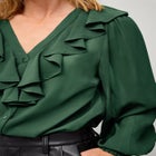 Ruffled Button Front Blouse image number null