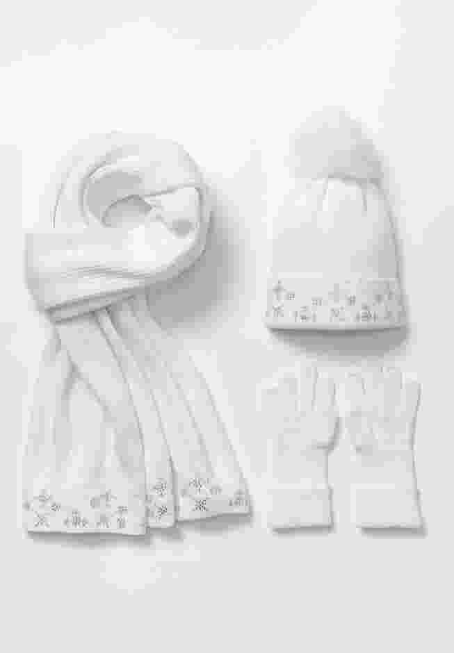 3 Piece Embellished Hat, Scarf And Gloves Set image number 0