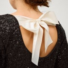 Sequin Dress With Satin Bow At Back image number null