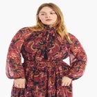 Mock-Neck Chiffon Midi Dress image number 4