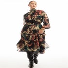 Mock-Neck Chiffon Midi Dress image number null