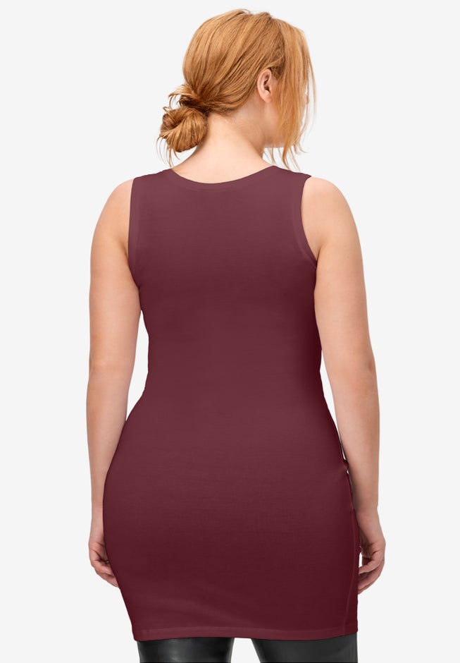 Stretch Knit Jersey Scoopneck Sleeveless Tank image number 1