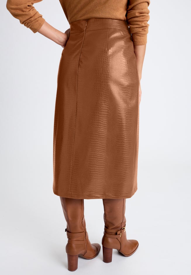 Faux Croc Wrap Skirt image number 1