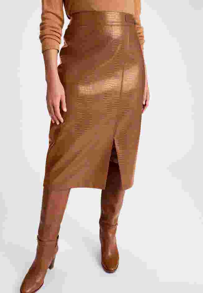 Faux Croc Wrap Skirt image number 0