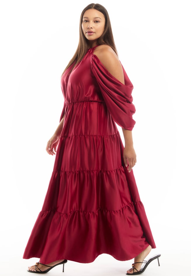 Off-The-Shoulder Halter Maxi Dress image number 2