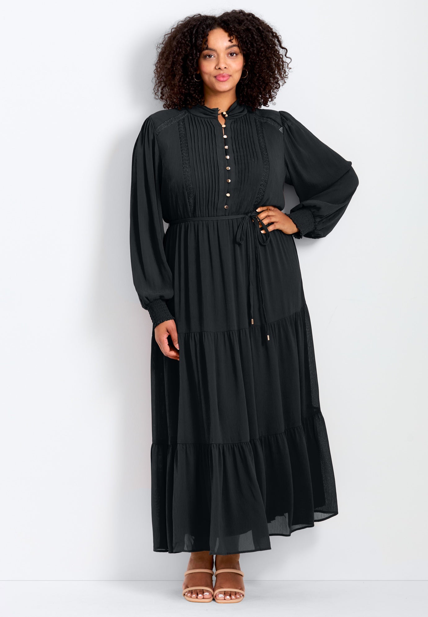 Jasmine Long Sleeve Tiered Maxi Dress image number 0