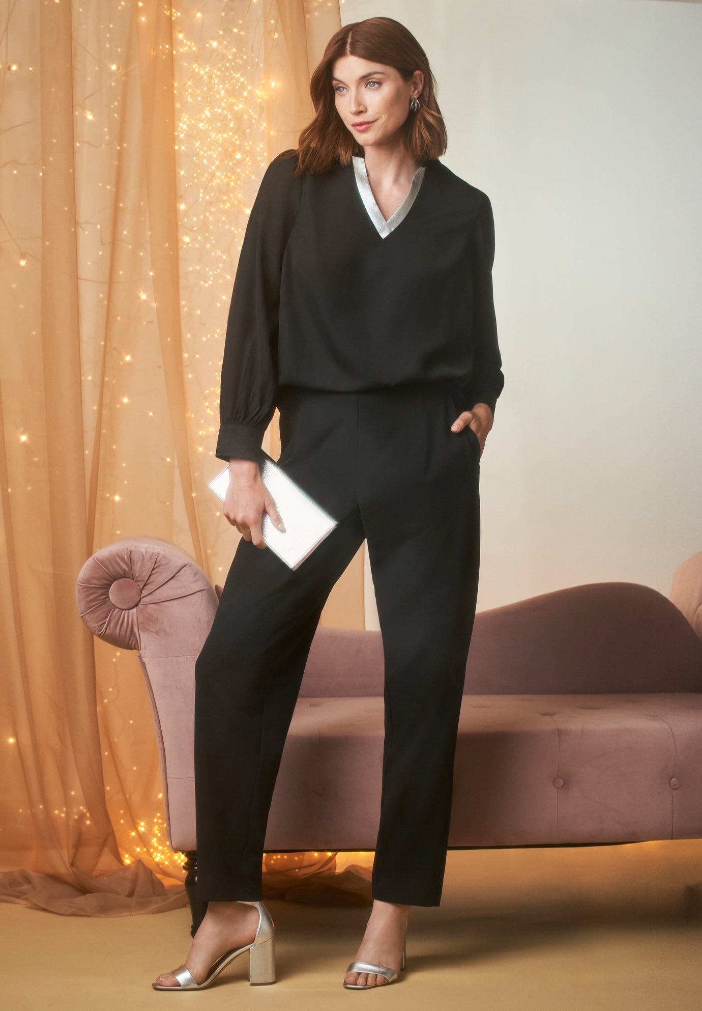 Georgette V-Neck Blouse image number 0